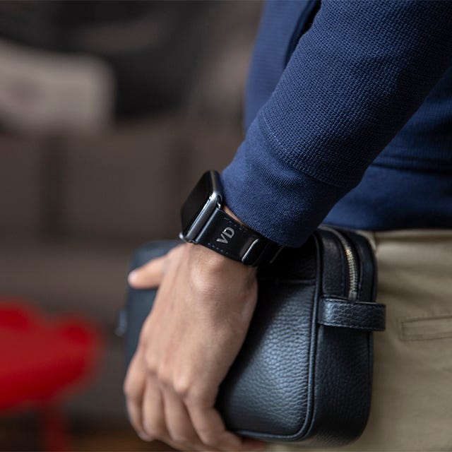 Apple Watch-Armband 38 mm - Klassisch - Schwarz - Pflanzlich Gegerbtes Leder